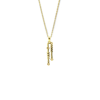 Natural Multistone Bar Drop Necklace Silver