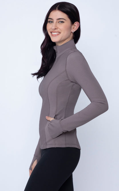 Interlink Ribbed Princess Seam Performance Jacket - Our Earthy Story