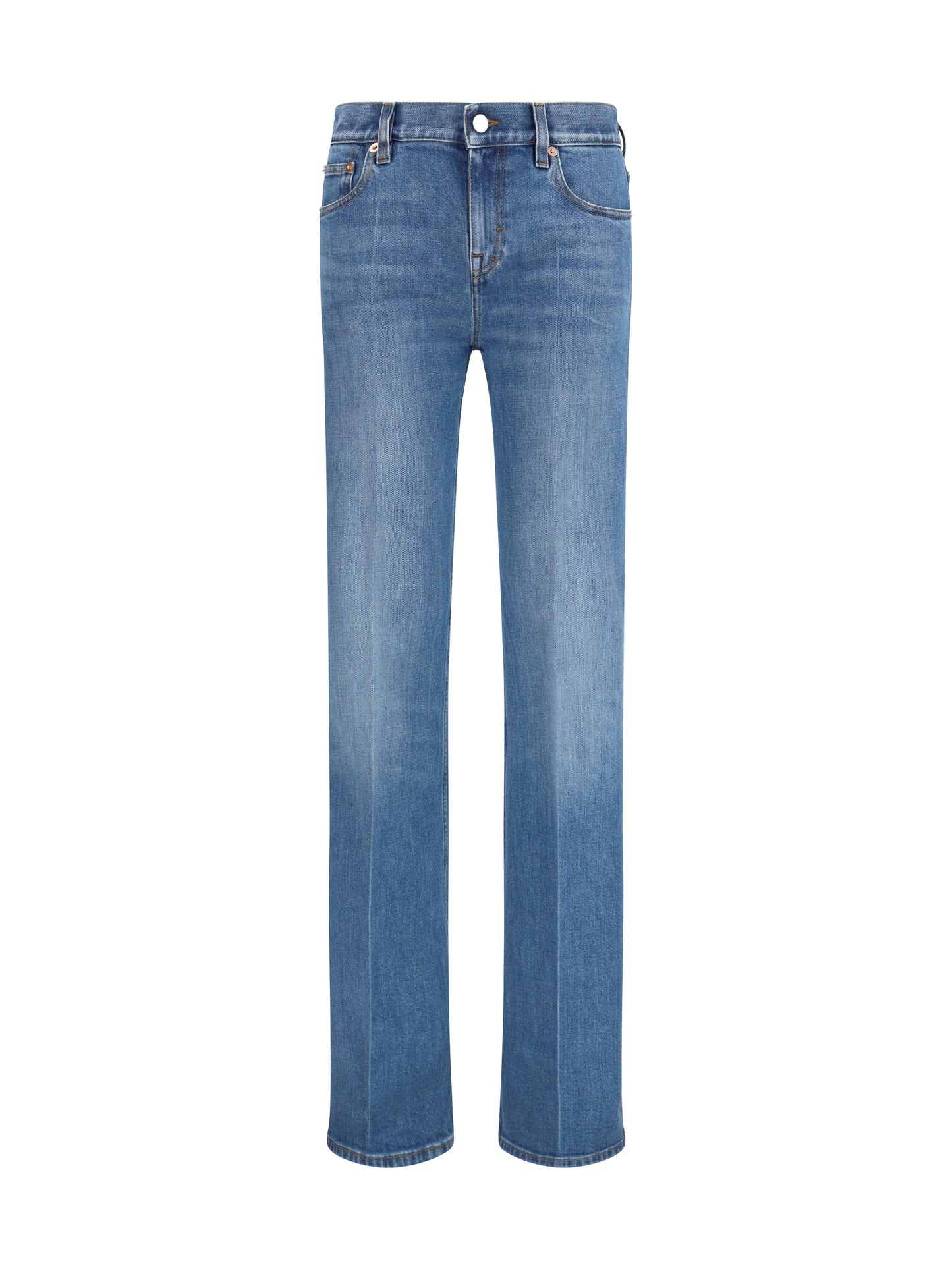 Jeans Flared Stretch Cotton Blue
