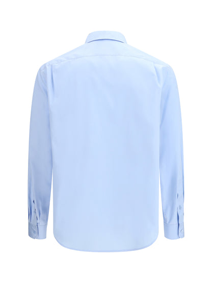Shirt With Anagram Embroidery Light Blue