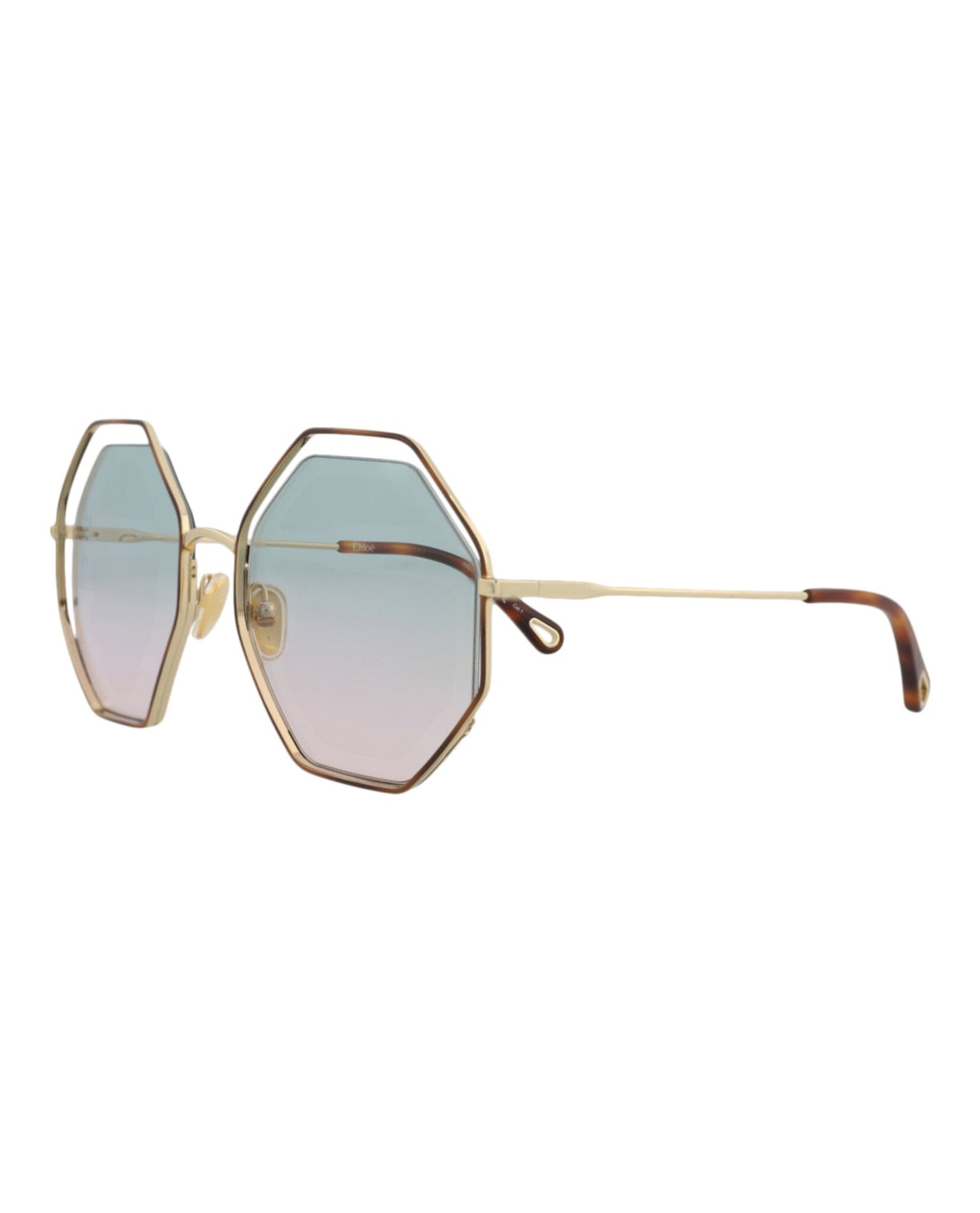 Chloé Square-Frame Metal Sunglasses