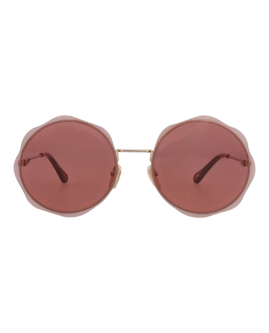 Chloé Round-Frame Metal Sunglasses