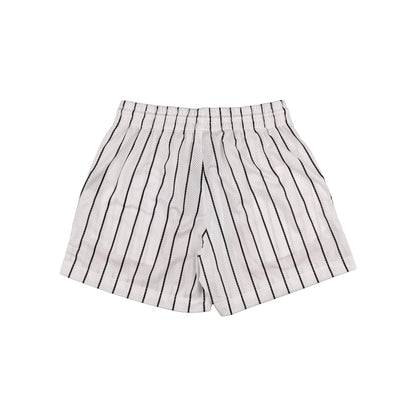 Common Hype Split Pinstripe Mesh Short Ivory