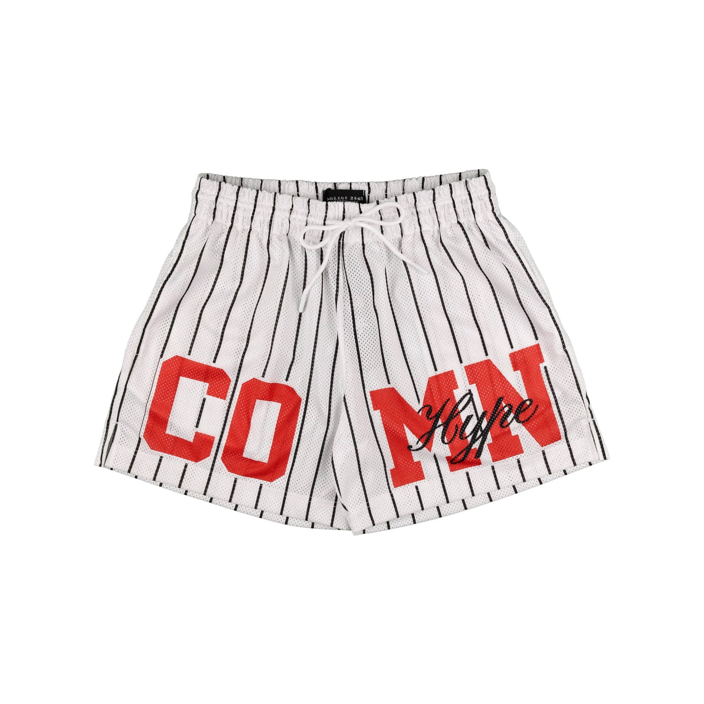Common Hype Split Pinstripe Mesh Short Ivory