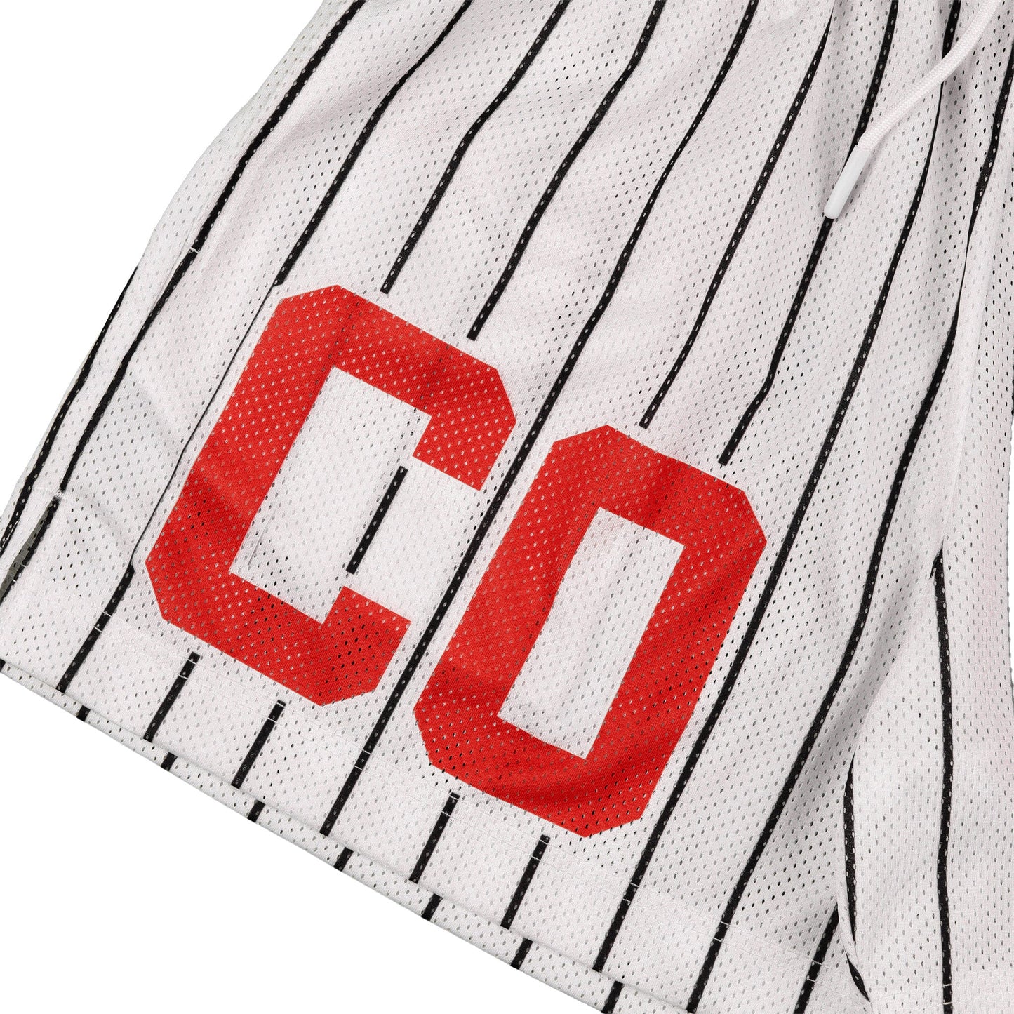 Common Hype Split Pinstripe Mesh Short Ivory