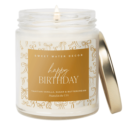 Happy Birthday Soy Candle - Clear Patterned Jar - 9 oz