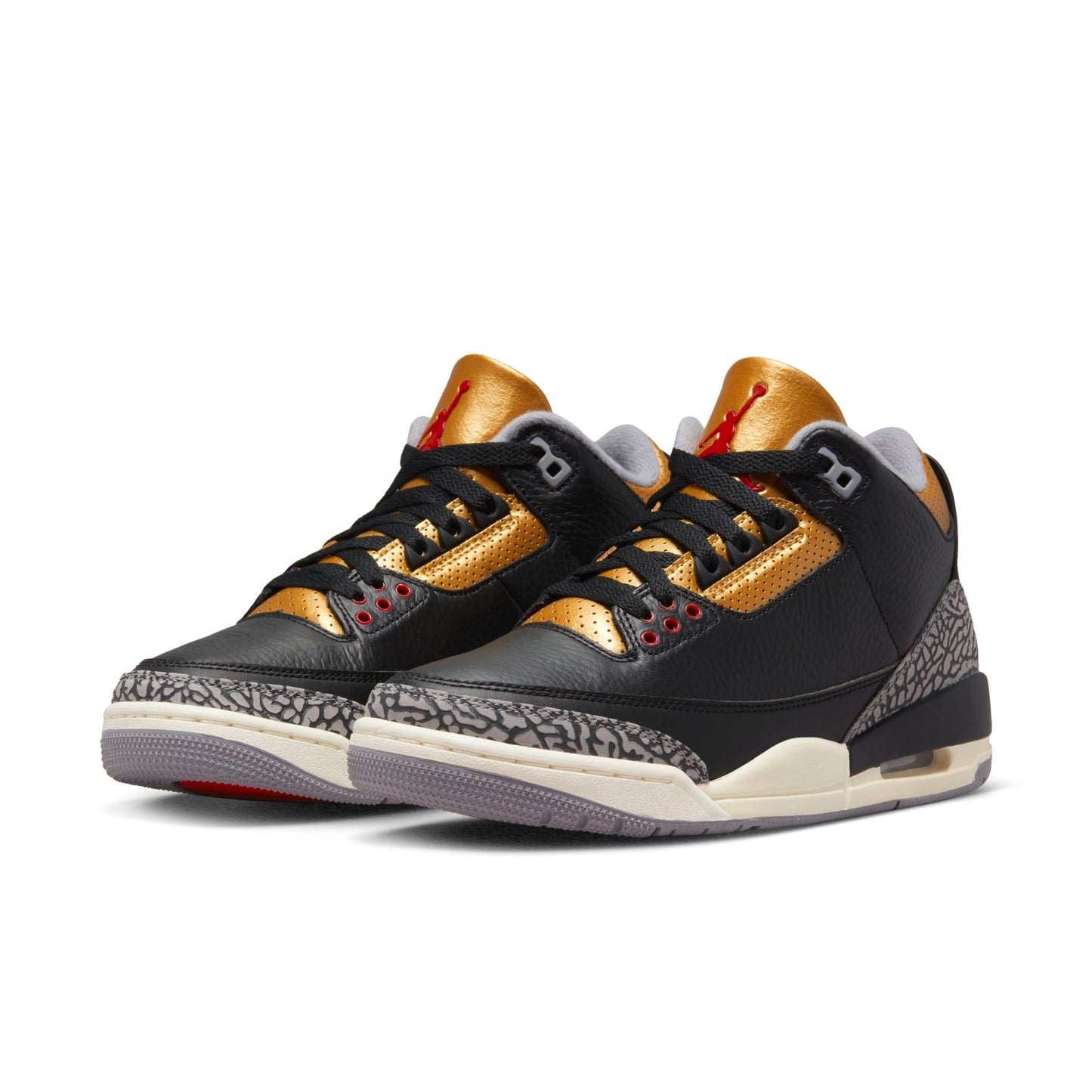 Air Jordan Women's Retro 3 'Black Cement Gold' Sneakers