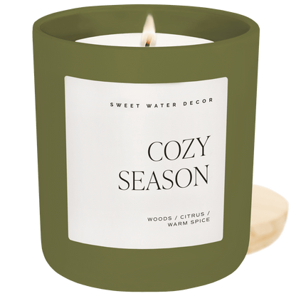 Cozy Season Soy Candle - Olive Matte Jar - 15 oz