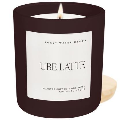 Ube Latte Soy Candle - Brown Matte Jar - 15 oz