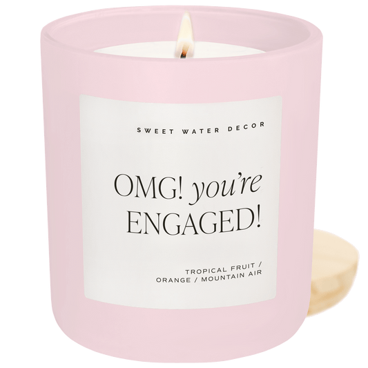 Omg! You're Engaged! Soy Candle - Pink Matte Jar - 15 oz