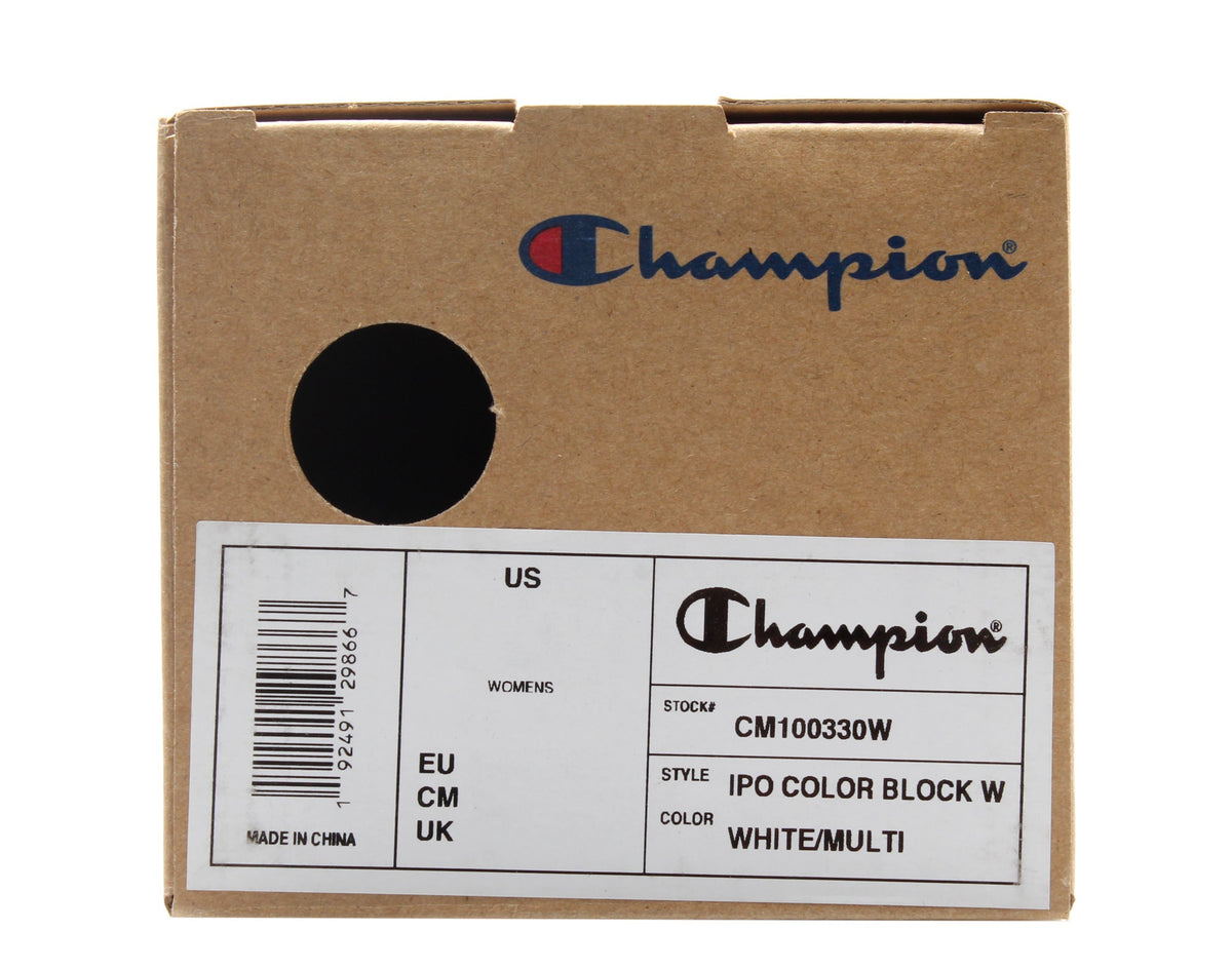 Champion Life IPO Color Block Women's Slides — White/Multi