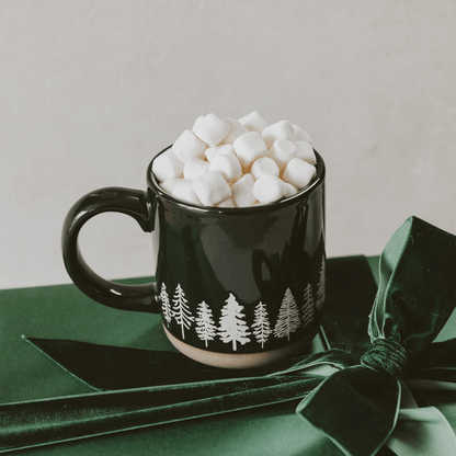 Pine Trees 14 oz Stoneware Coffee Mug