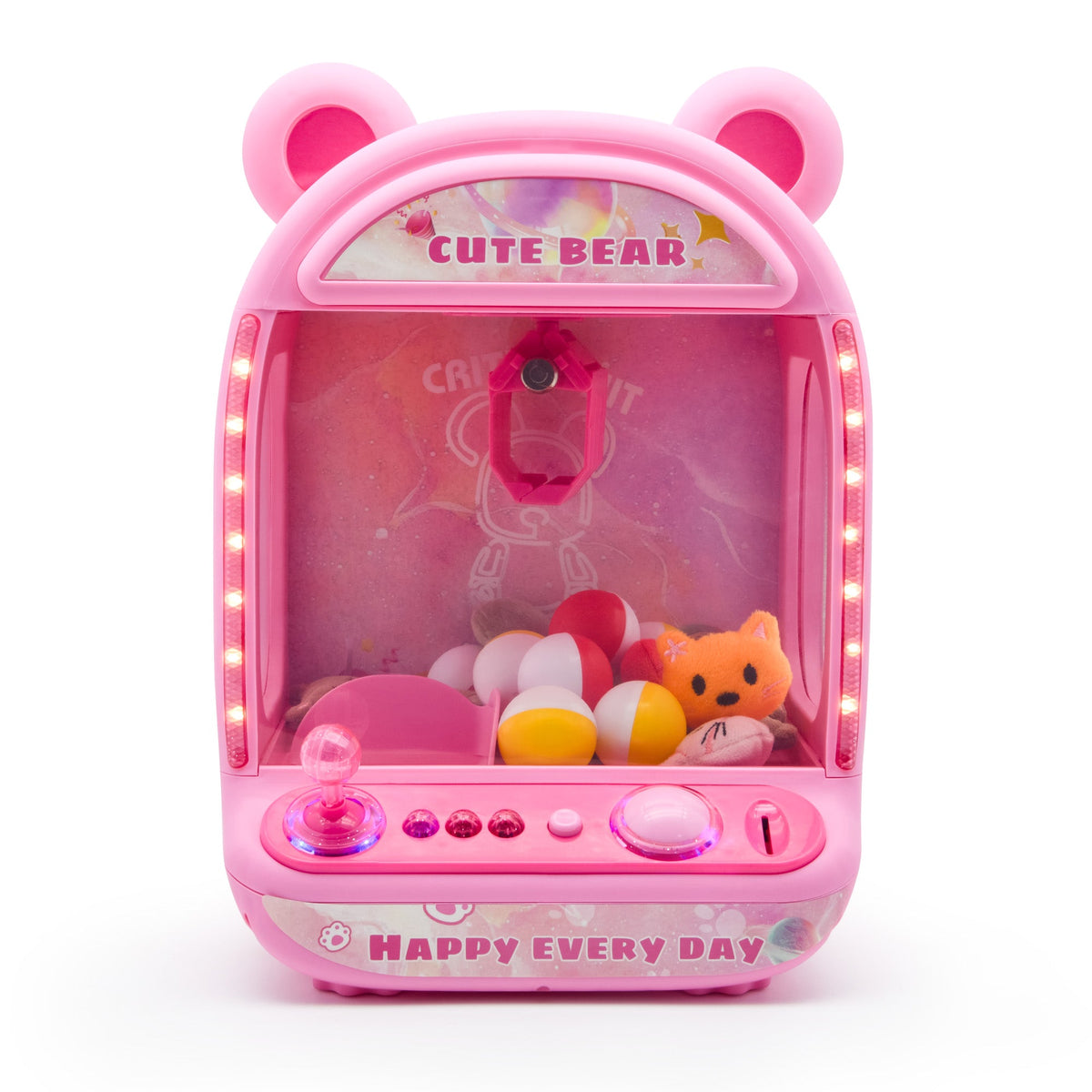 Contixo CM2 Pink Tabletop Claw Machine, Mini Arcade Prize Grabber Game With LED Lights, Music, Toys & Capsules for Girl's Boy's Kids Ages 3+