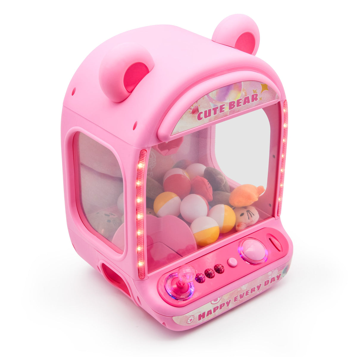 Contixo CM2 Pink Tabletop Claw Machine, Mini Arcade Prize Grabber Game With LED Lights, Music, Toys & Capsules for Girl's Boy's Kids Ages 3+
