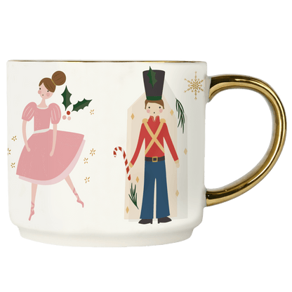 Nutcracker 14 oz Gold Handle Coffee Mug
