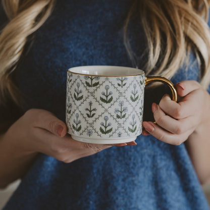 Floral Quilt 14 oz Coffee Mug