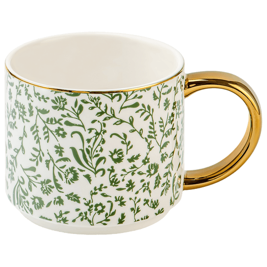 Green Ditsy Floral 14 oz Coffee Mug