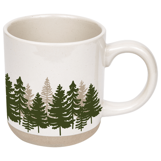 Forest 14 oz Cream Stoneware Coffee Mug
