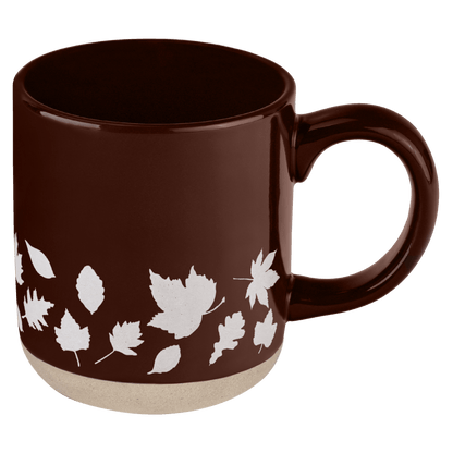 Brown Leaves 14 oz Stoneware Coffee Mug