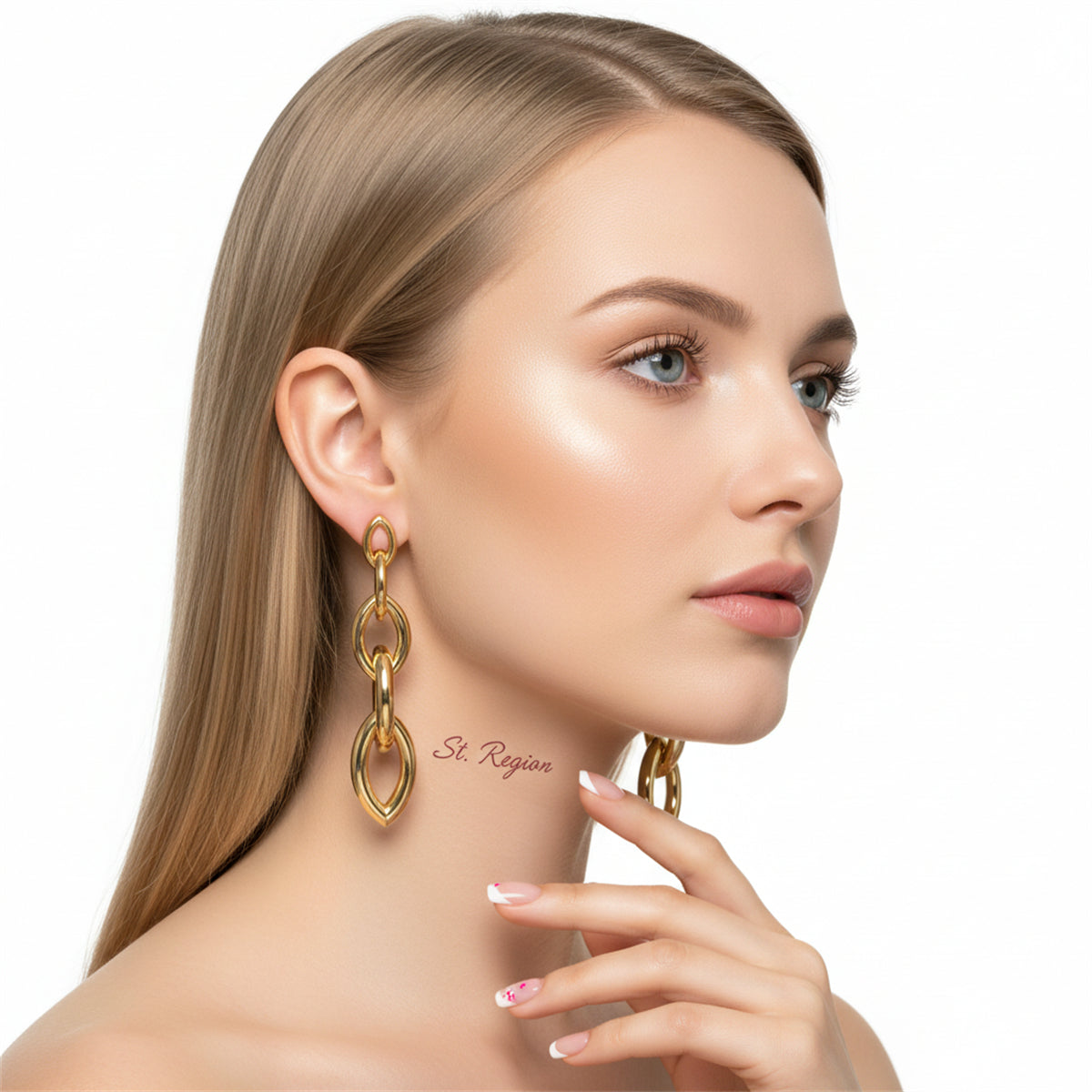 Goldtone Chain Drop Earrings