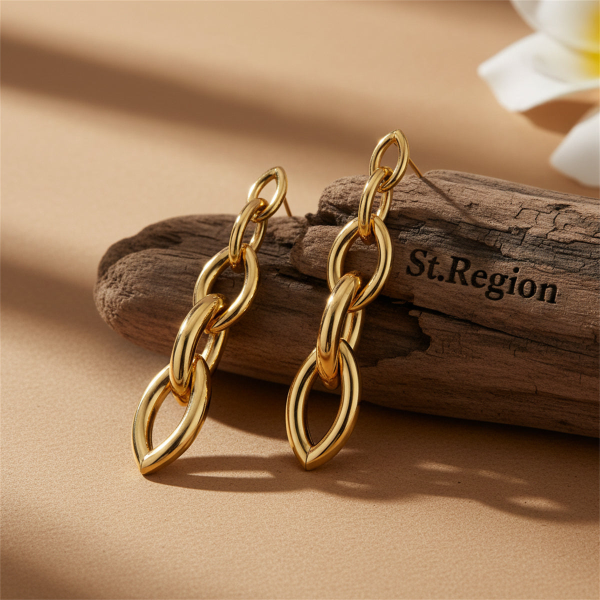 Goldtone Chain Drop Earrings