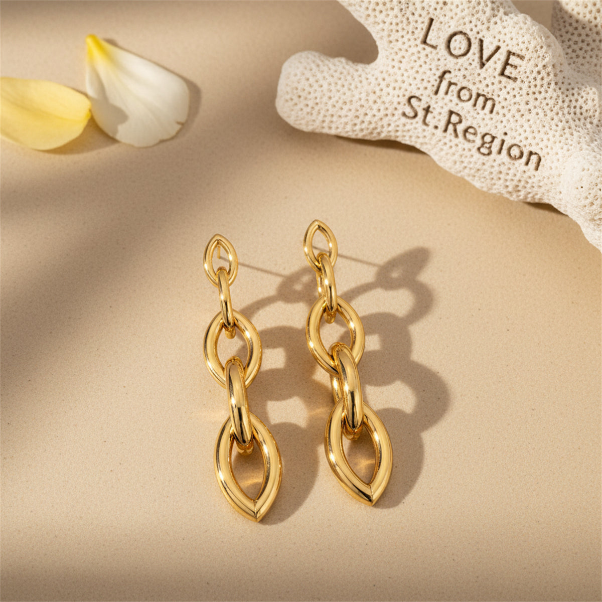 Goldtone Chain Drop Earrings