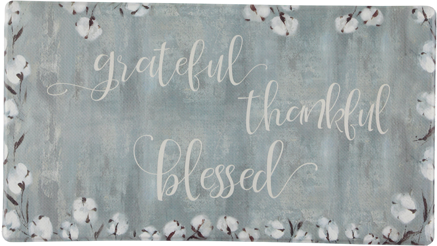 Grateful Thankful Bless Anti-Fatigue Memory Foam Kitchen Mat