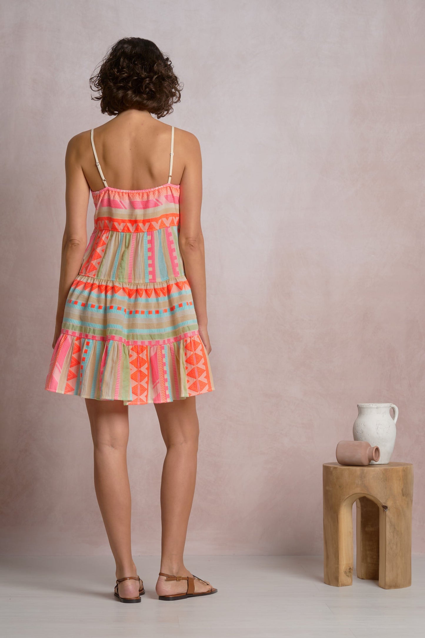 Vega Dress Neon Aztec