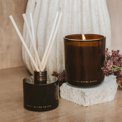 Warm and Cozy Amber Tinted Glass Jar Reed Diffuser