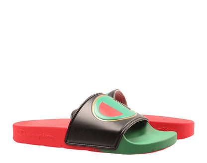 Champion Life IPO Split Rasta Big Kids' (GS) Slides — Multi/Red/Black/Green