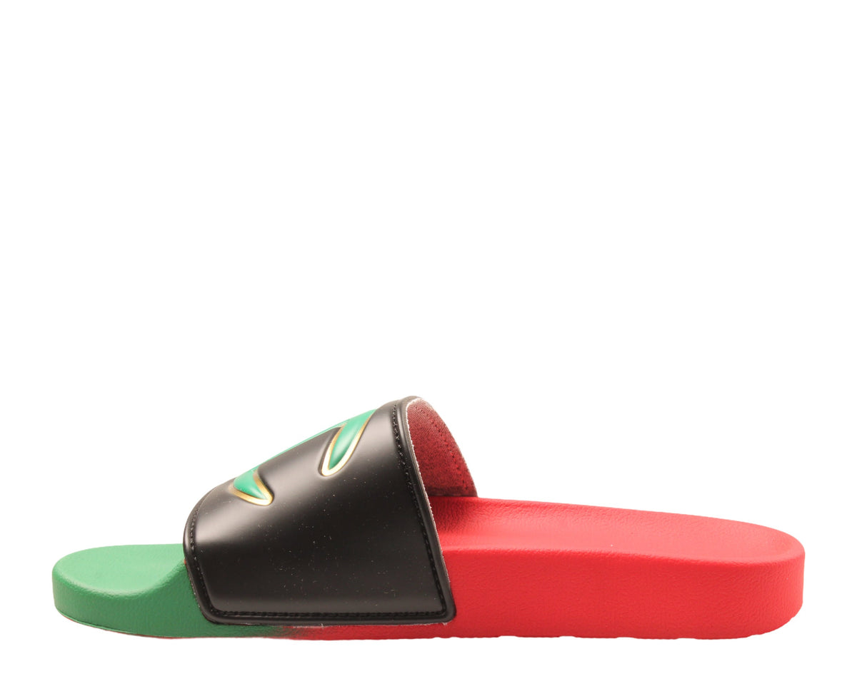 Champion Life IPO Split Rasta Big Kids' (GS) Slides — Multi/Red/Black/Green