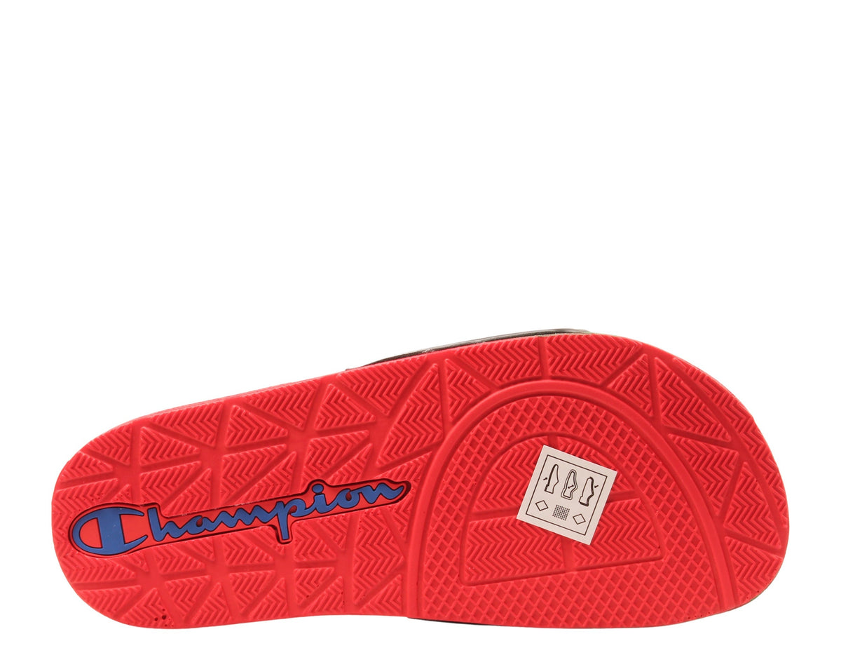 Champion Life IPO Split Rasta Big Kids' (GS) Slides — Multi/Red/Black/Green