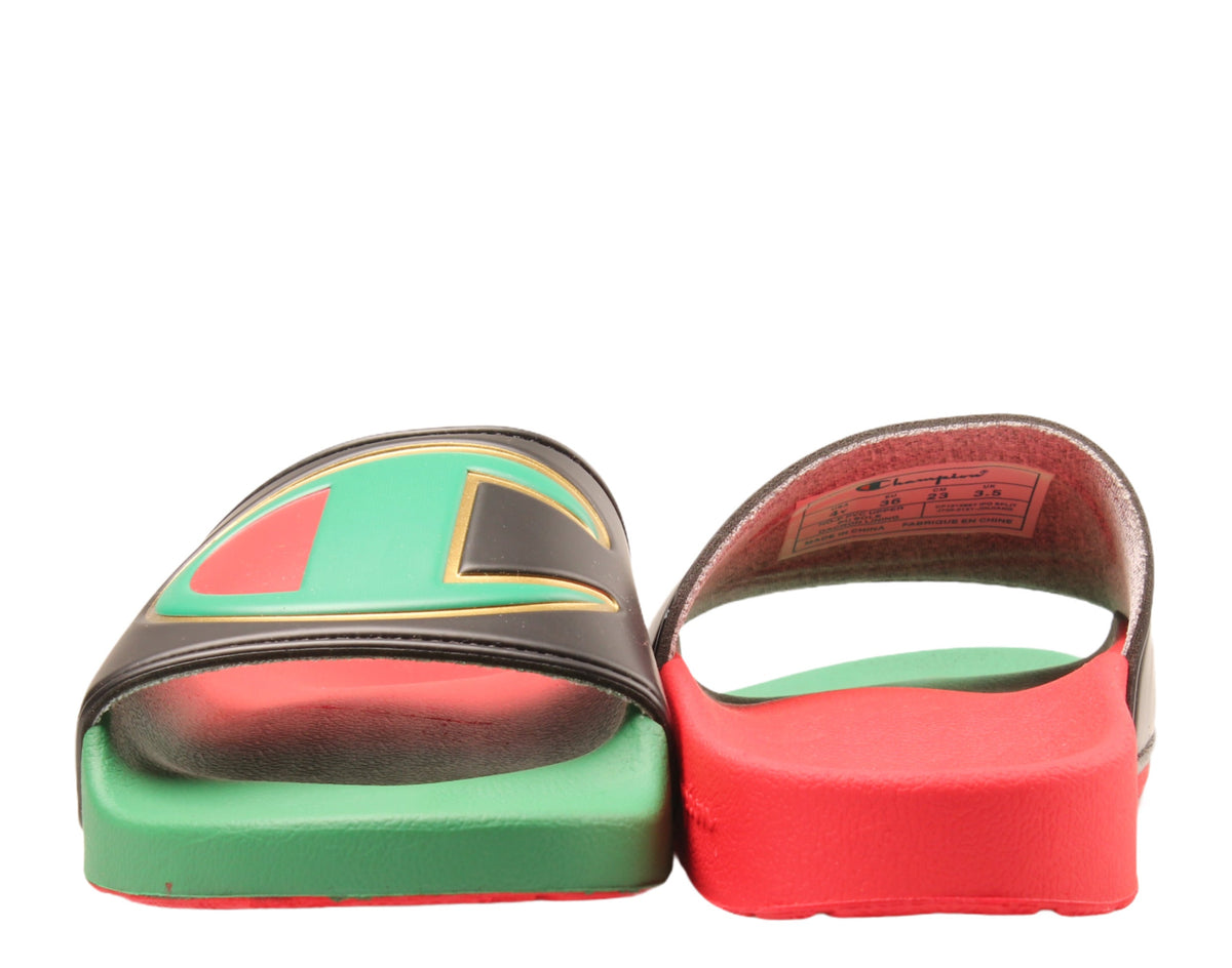 Champion Life IPO Split Rasta Big Kids' (GS) Slides — Multi/Red/Black/Green