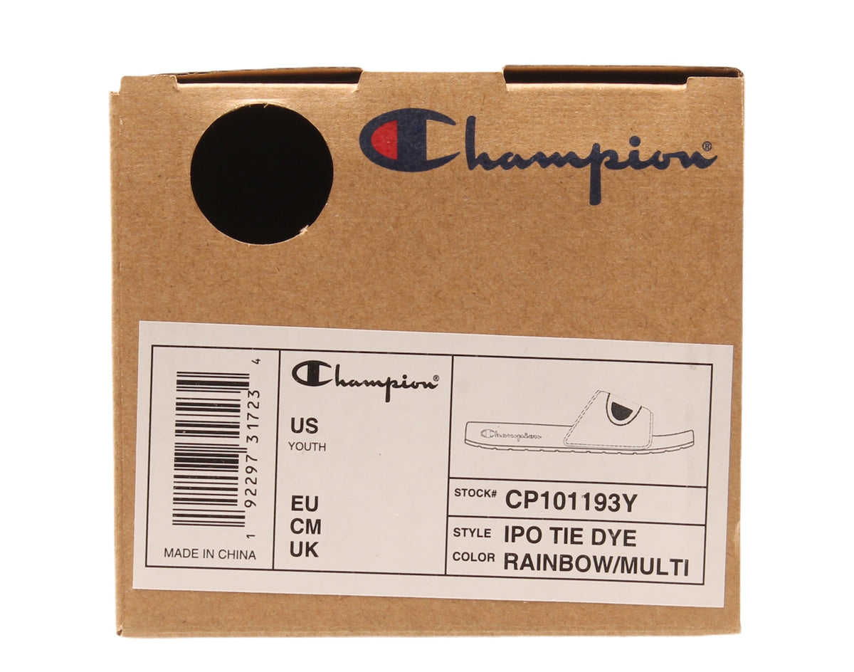 Champion Life IPO Tie Dye Rainbow Big Kids' (GS) Slides — Multi
