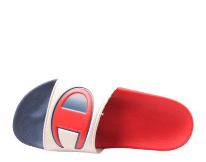 Champion Life IPO Split Big Kids' (GS) Slides — White/Multi/Red/Blue