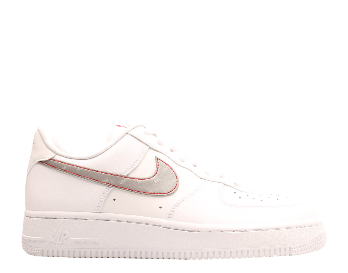Nike Air Force 1 '07 3M Men's Sneakers — White/Reflective Silver Leather Low-Top