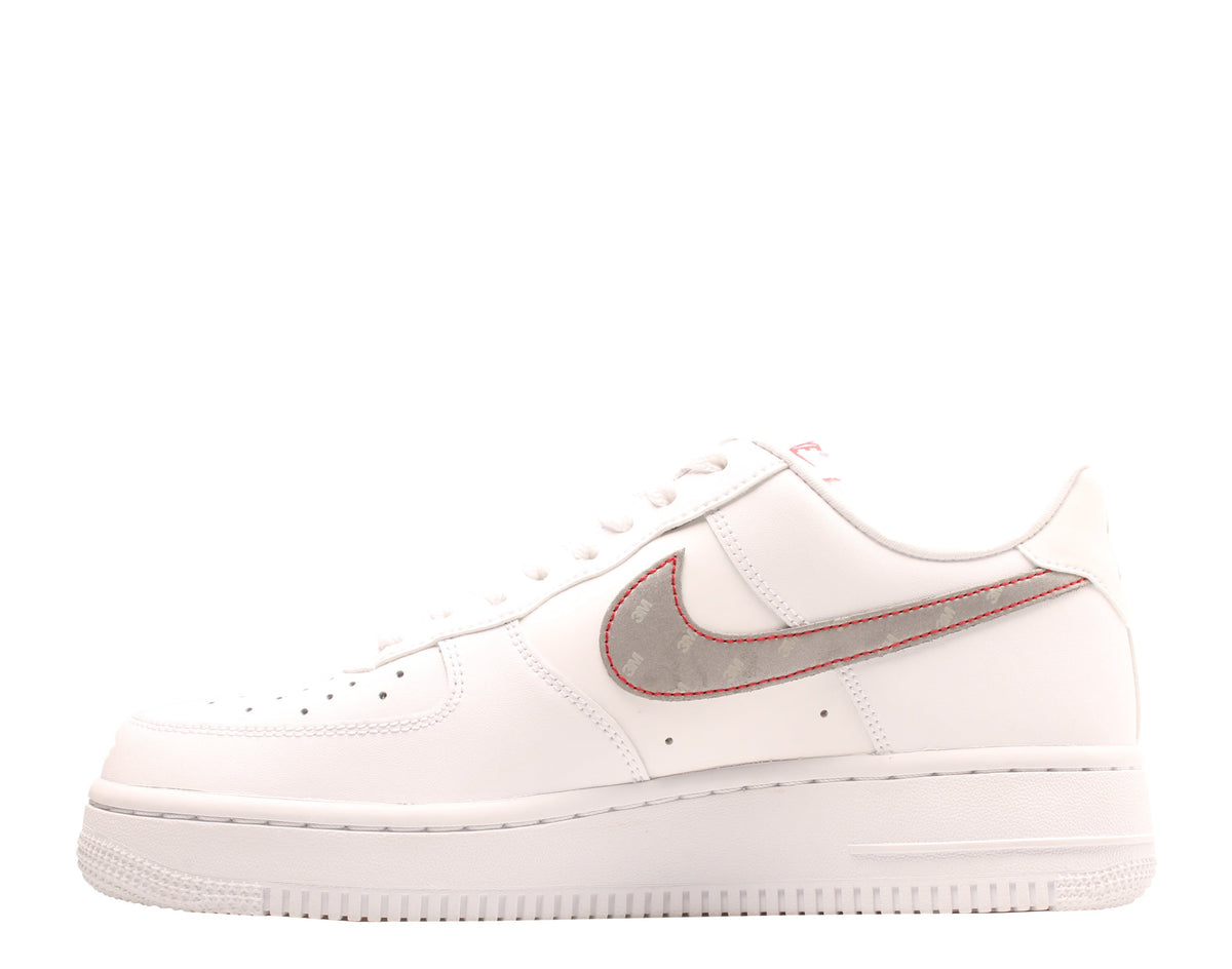 Nike Air Force 1 '07 3M Men's Sneakers — White/Reflective Silver Leather Low-Top