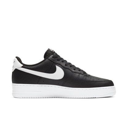 Nike Men's Air Force 1 Low '07 'Black White Pebbled Leather' Sneakers