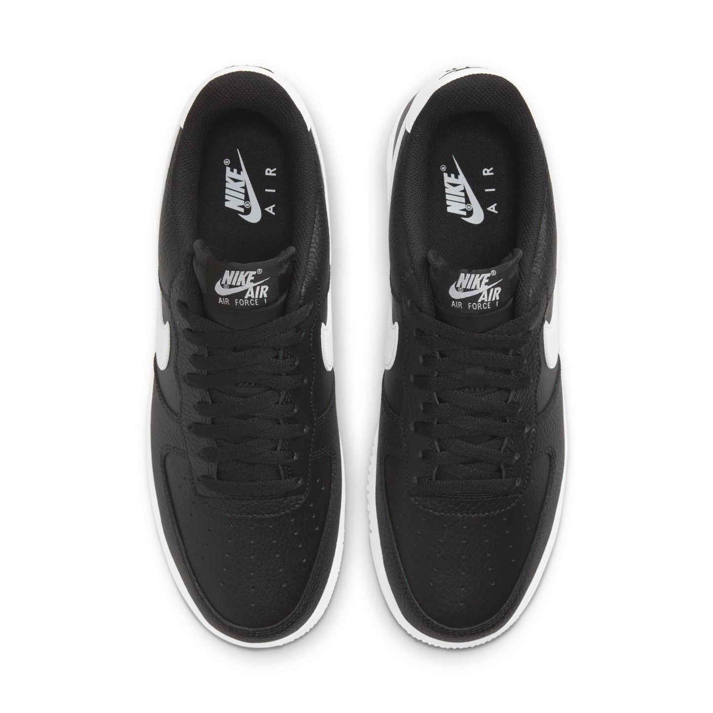 Nike Men's Air Force 1 Low '07 'Black White Pebbled Leather' Sneakers