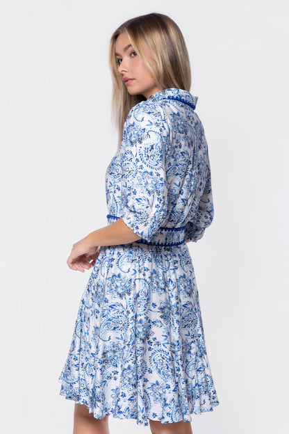 Analia Dress 36" (Blue Pattern)