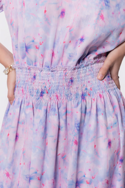 Victoria Dress (Blue Pink)