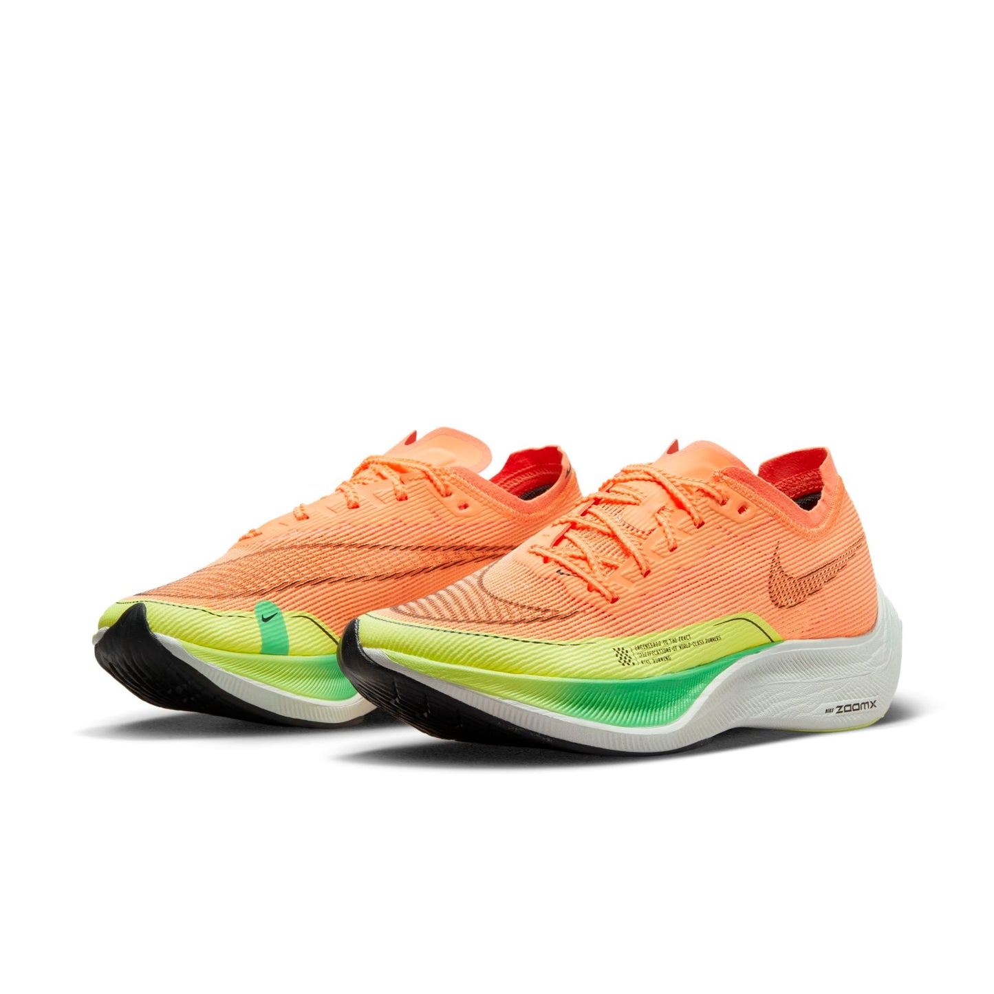 Nike Women's Zoomx Vaporfly Next% 2 'Peach Cream Green Shock' Sneakers