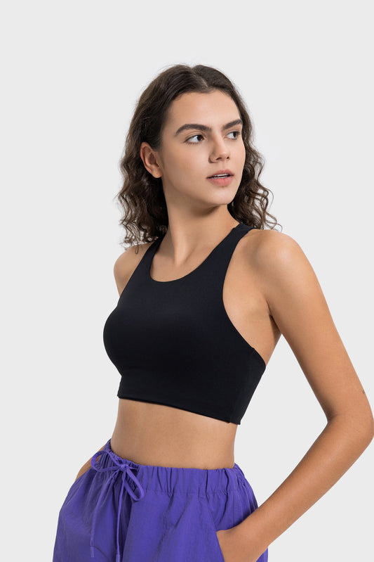 Hello Day Crisscross Back Athletic Crop Top
