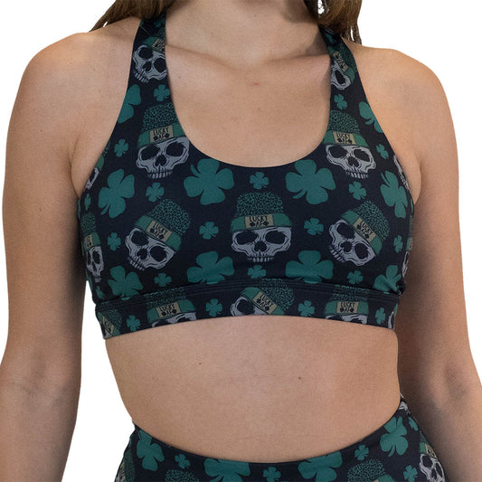 Constantly Varied Gear Butterfly Back Bra - Shamrock Skulls