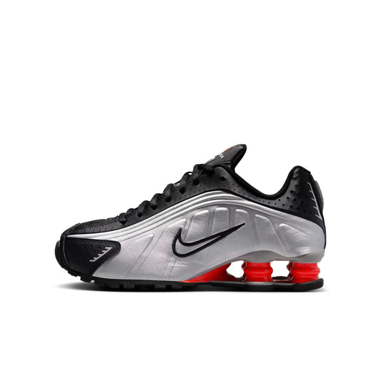 Nike Grade School Shox R4 'Metallic Silver Black Picante Red' Shoes