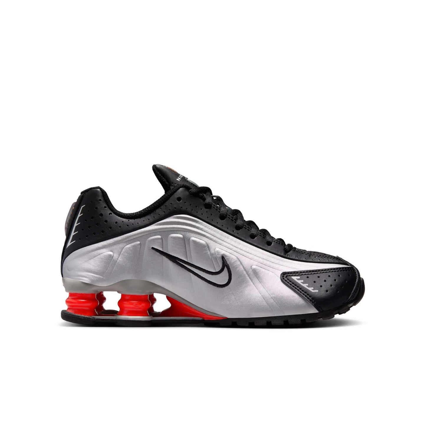 Nike Grade School Shox R4 'Metallic Silver Black Picante Red' Shoes