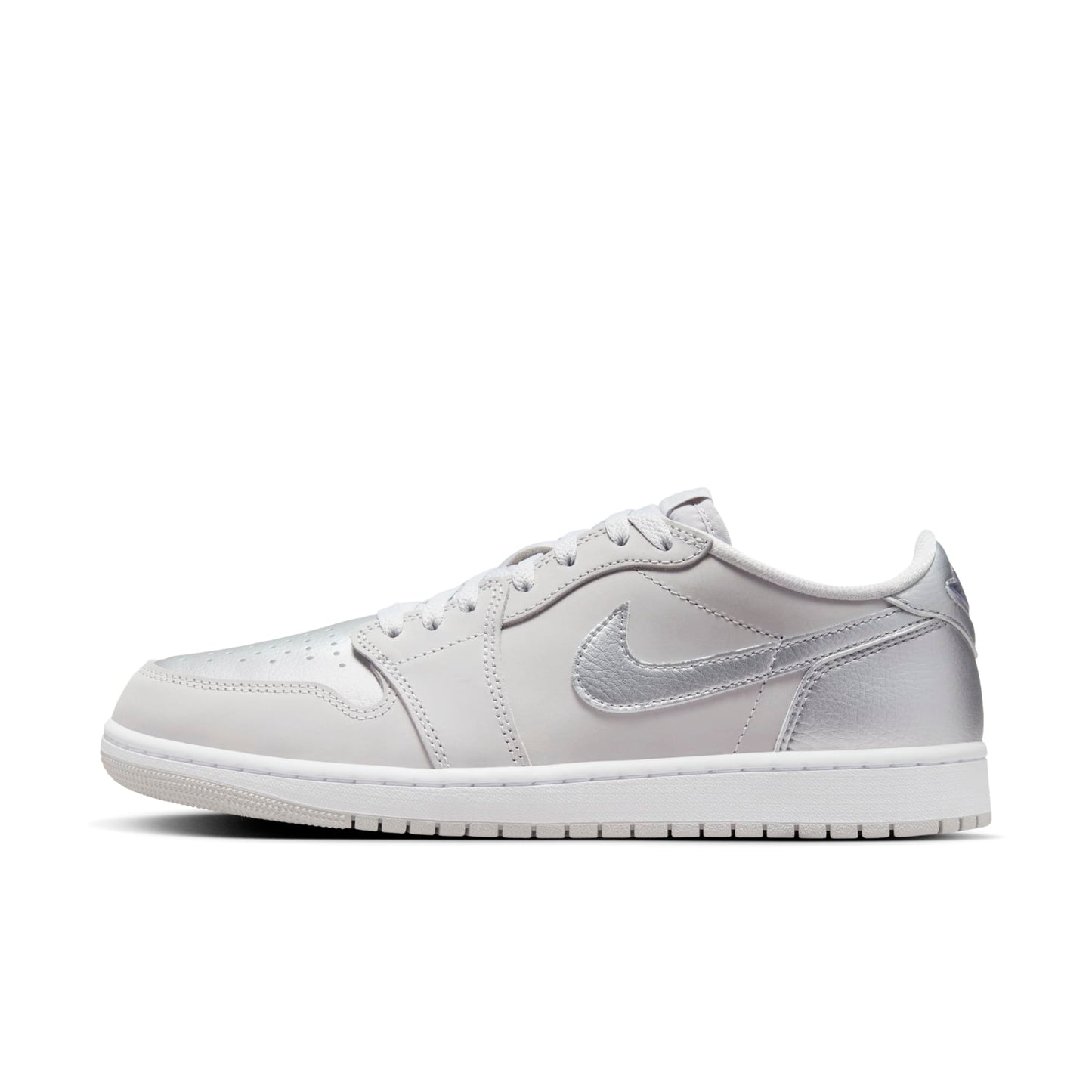 Air Jordan Men's Retro 1 Low Og 'Metallic Silver' Sneakers
