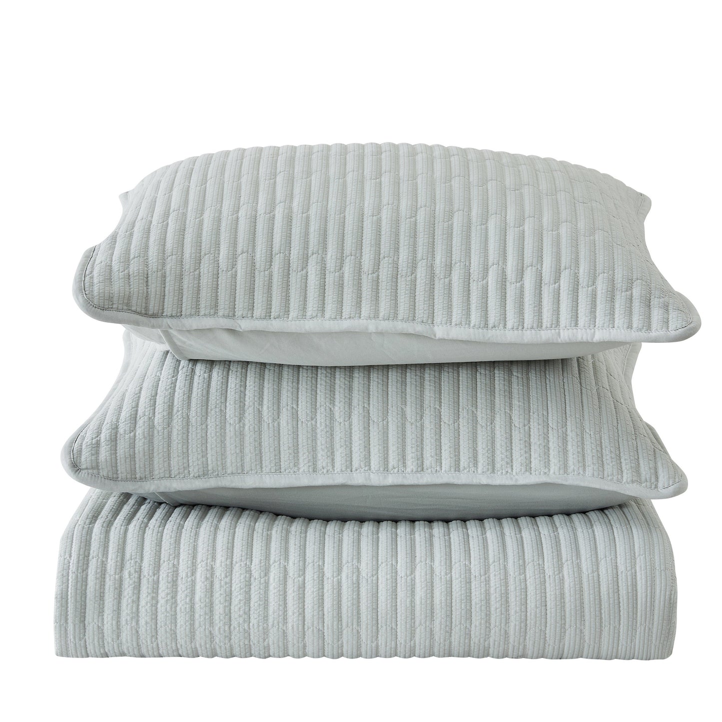 3-Piece Seersucker Textured Quilt & Sham Set