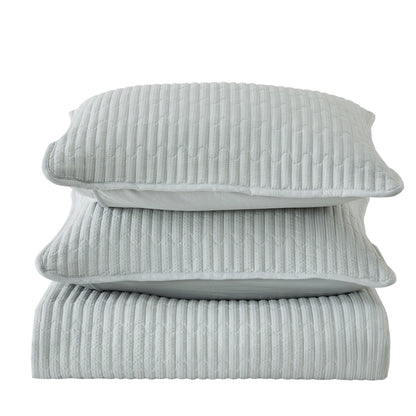 3-Piece Seersucker Textured Quilt & Sham Set