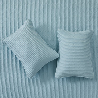 3-Piece Seersucker Textured Quilt & Sham Set